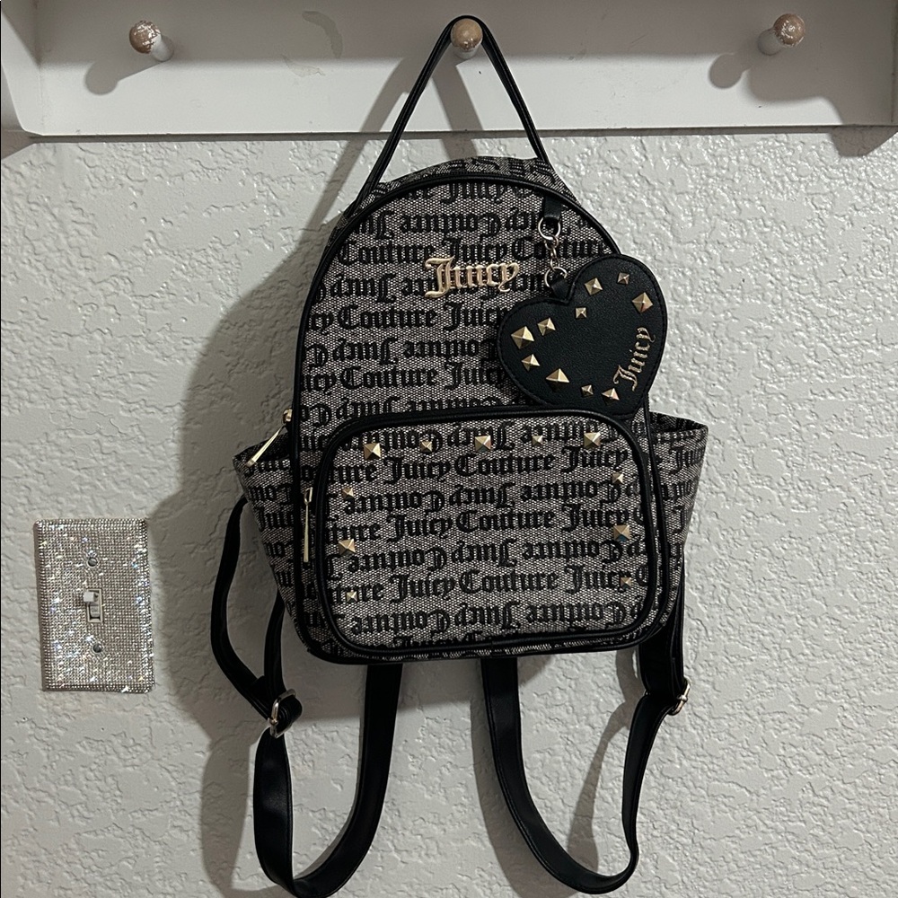 Juicy Couture Black and Gold Logo Backpack